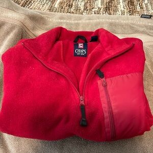 Chaps red size M men’s pullover sweatshirt 100% polyester three pockets